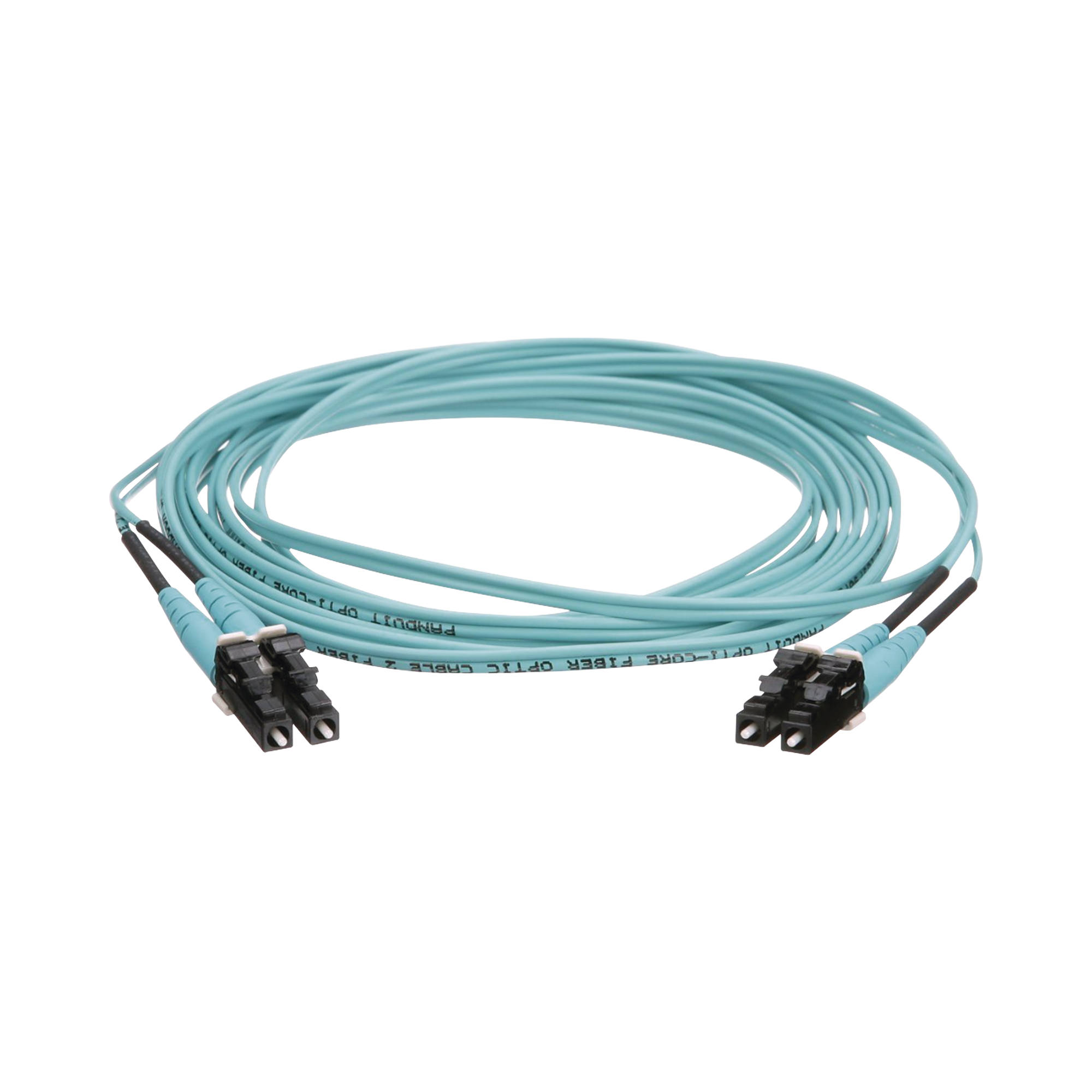 PANDUIT FZ2ERLNLNSNM003 Jumper de Fibra Optica Multimodo 50/125 OM4, LC-LC Duplex, OFNR (Riser), Color Aqua, 3 Metros