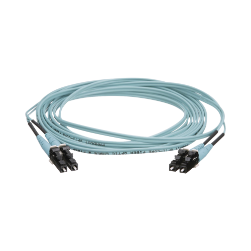 PANDUIT FZ2ERLNLNSNM009 Jumper de Fibra Optica Multimodo 50/125 OM4, LC-LC Duplex, OFNR (Riser), Color Aqua, 9 Metros