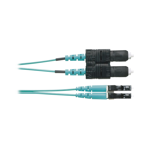 PANDUIT FZ2ERLNSNSNM002 Jumper de Fibra Optica Multimodo 50/125 OM4, LC-SC Duplex, OFNR (Riser), Color Aqua, 2 Metros