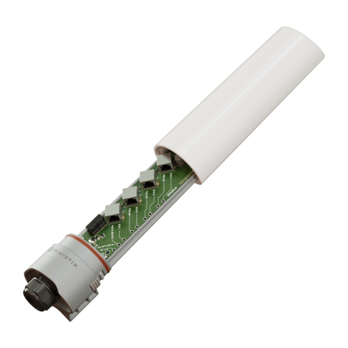 MIKROTIK GPER14I (GPeRx4) Extensor PoE administrable SwOS para exterior/ 4 puertos de salida af/at 90 Wats de consumo total, Puertos Aislados