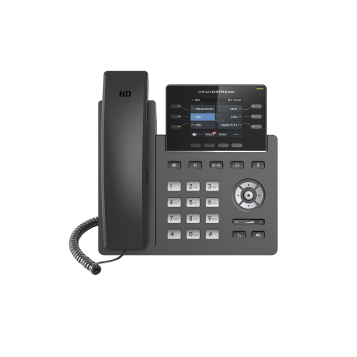 GRANDSTREAM GRP-2613 Teléfono IP Grado Operador, 3 líneas SIP con 6 cuentas, puertos Gigabit,PoE, pantalla a color 2.4″, codec Opus, IPV4/IPV6 con gestión en la nube GDMS