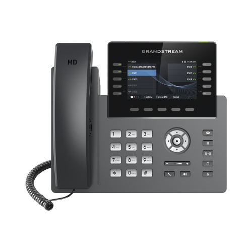 GRANDSTREAM GRP-2615 Teléfono IP Wi-Fi, Grado Operador, 10 líneas SIP con 5 cuentas, pantalla a color 4.3″, puertos Gigabit, Bluetooth, PoE, codec Opus, IPV4/IPV6 con gestión en la nube GDMS
