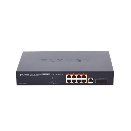 PLANET GS-4210-8P2S Switch Administrable Capa 2 de 8 Puertos PoE 802.3af/at Gigabit 140 W Max, 2 Puertos SFP, Modo Extendido Hasta 250 m.