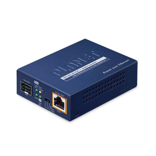 PLANET GUP-805A-60W Convertidor de Medios PoE, 1 Puerto RJ45 Gigabit con Salida PoE 802.3af/at/bt (Hasta 60 W)/ 1 Puerto SFP 100/1000BASE-X