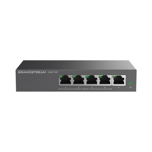 GRANDSTREAM GWN7700P Switch PoE+ Gigabit No Administrable, 5 puertos 10/100/1000 Mbps, 4 puertos PoE+, hasta 60W