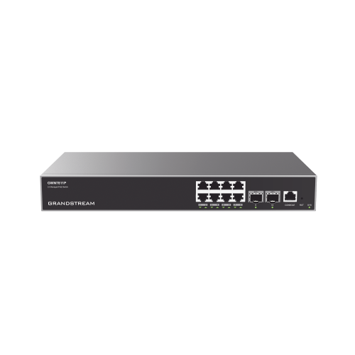 GRANDSTREAM GWN7811P Switch Capa 3 PoE+ Administrable, 8 puertos 10/100/1000 Mbps + 2 Puertos SFP+ de 10 Gigabits, Hasta 120W, Compatible con GWN Cloud.