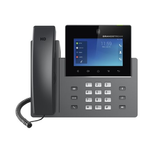 GRANDSTREAM GXV3450 Videoteléfono IP GXV3450 para Android, Pantalla Táctil Capacitiva de 5 Pulgadas 1280 x 720, Cámara CMOS de 2 Megapíxeles, Wi-Fi 5 y Bluetooth 5.0, 16 Líneas SIP, PoE/PoE+, Android 11, Videoconferencia HD 720p
