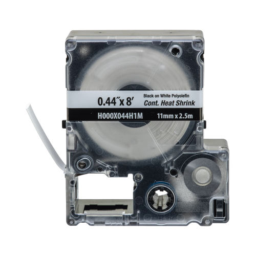 PANDUIT H000X044H1M Casete de Etiquetas de Poliolefina de Cinta Continua, Tubo Termocontráctil, 11.2 mm (0.44 in) de Ancho y 2.4 m de largo, Para Cables de 2 a 6.4 mm (16-10 AWG) de Diámetro, Color Blanco