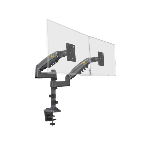 NB-EPCOM H180GNB Montaje de Escritorio articulado para 2 monitores de 17 a 27″, Soporta hasta 9kg por monitor, Vesa 75 x 75, 100 x 100, Acero, Rotación: 360°