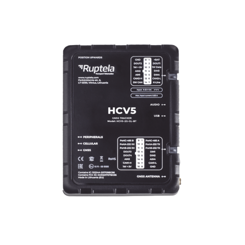 RUPTELA HCV5 Localizador 4G LTE Obtenga información de la computadora del vehiculo lectura CAN, OBD y LCV, Sensores Bluetooth, Vehiculos ligeros, Vehiculos pesados, RS485, RS232, Análogico, RFID