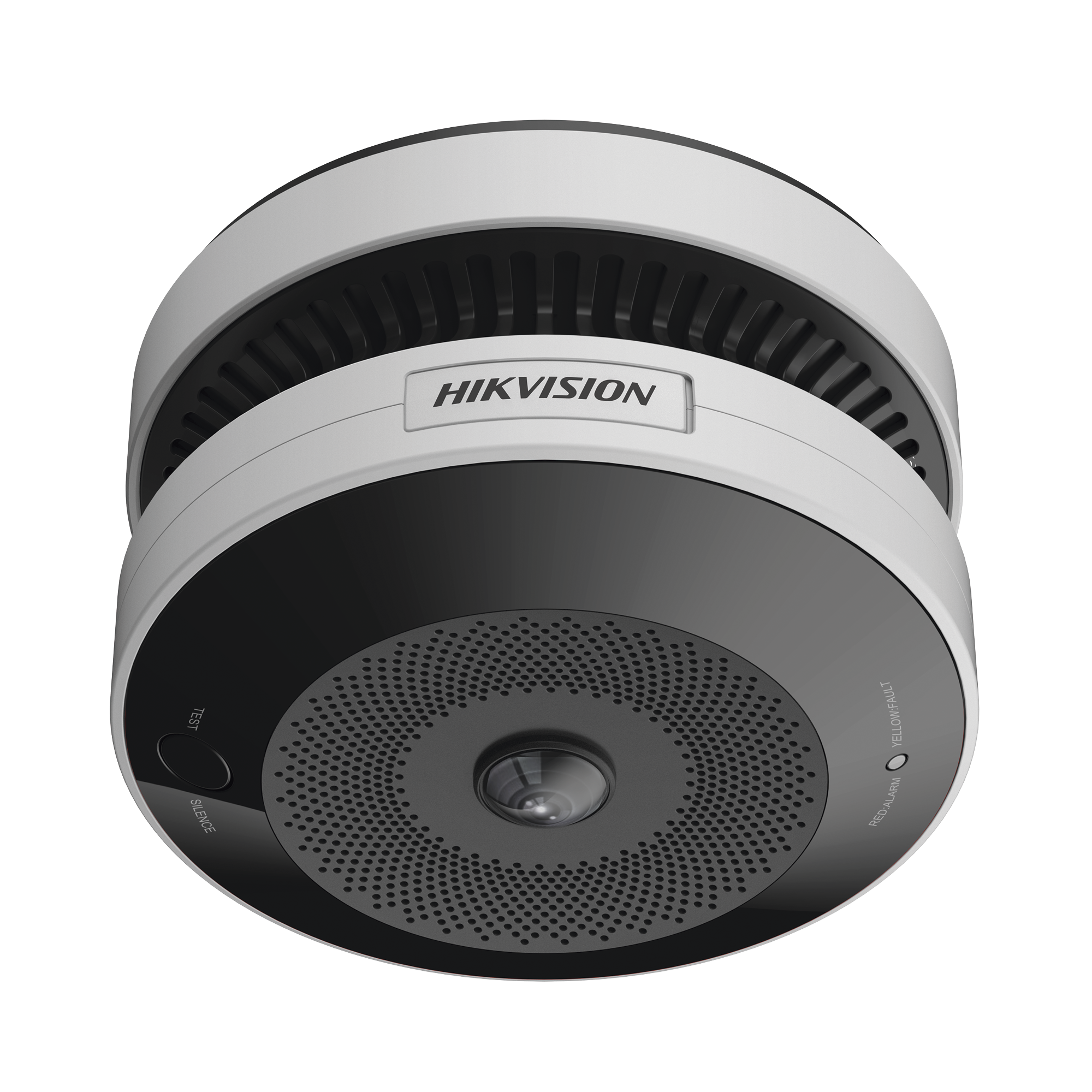 HIKVISION HF-VS409 (HikFire) Mini Fisheye IP 4 Megapixel con Detector de Humo Puntual, Autónomo, Entrada y Salida de Alarma, 15 mts IR, PoE, WDR 120 dB, Alarma de 85 dB, MicroSD 128GB, Compatible con Hik-Connect