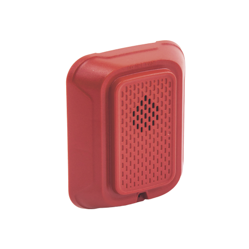 SYSTEM SENSOR HR-L Sirena para Montaje en Pared, 12 a 24 Vcc, Color Rojo, Nuevo Diseño Moderno y Elegante y Menor Consumo de Corriente