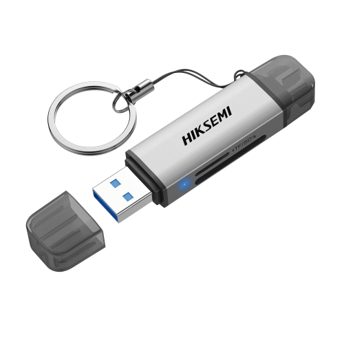 HIKSEMI by HIKVISION HS-HUB-CR01 Lector de Tarjetas 2 en 1, Conector Dual USB-A y USB-C, Soporta SD y Micro SD