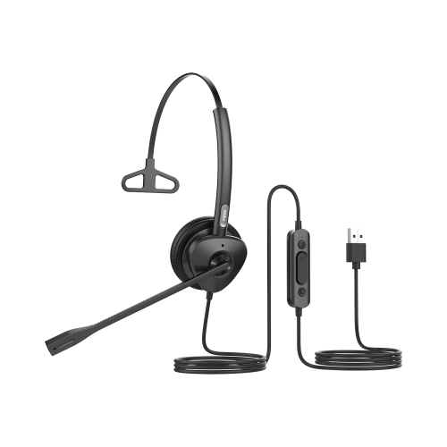 FANVIL HT301U Diadema monoaural con tecnología antishock para teléfonos IP FANVIL con interfaz USB con micrófono de cancelación de ruido, larga durabilidad