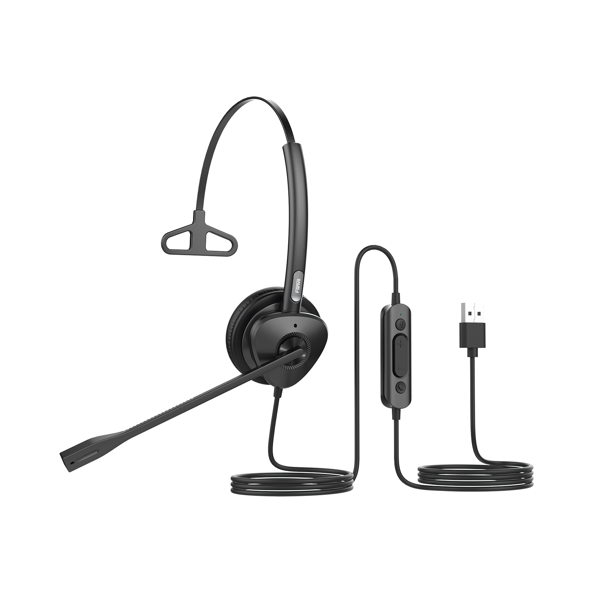 FANVIL HT301U Diadema monoaural con tecnología antishock para teléfonos IP FANVIL con interfaz USB con micrófono de cancelación de ruido, larga durabilidad