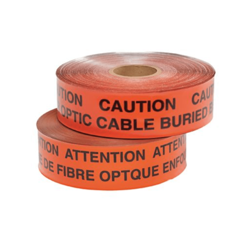 PANDUIT HTDU6R-E Cinta de peligro subterráneo, Color rojo, Material Aluminio, 304.8m, Leyenda: PRECAUCIÓN: LÍNEA ELÉCTRICA ENTERRADA DEBAJO