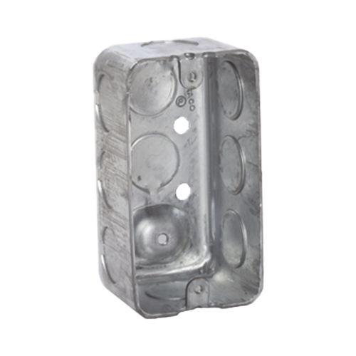 RACO HUB-660 Caja (Chalupa) 4×2″/ Profundidad 1-7/8″/ 10 Entradas de 1/2″/ Troquelada.