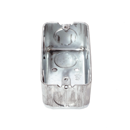 RACO HUB-663 Caja (Chalupa) 4×2″, Profundidad 1-7/8″, 7 Entradas de 3/4″, Troquelada.