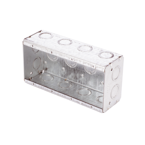 RACO HUB-693 Caja Multigang de 4 Gangs,/ Profundidad de 2-1/2″/ 20 TKO (1/2″- 3/4″).