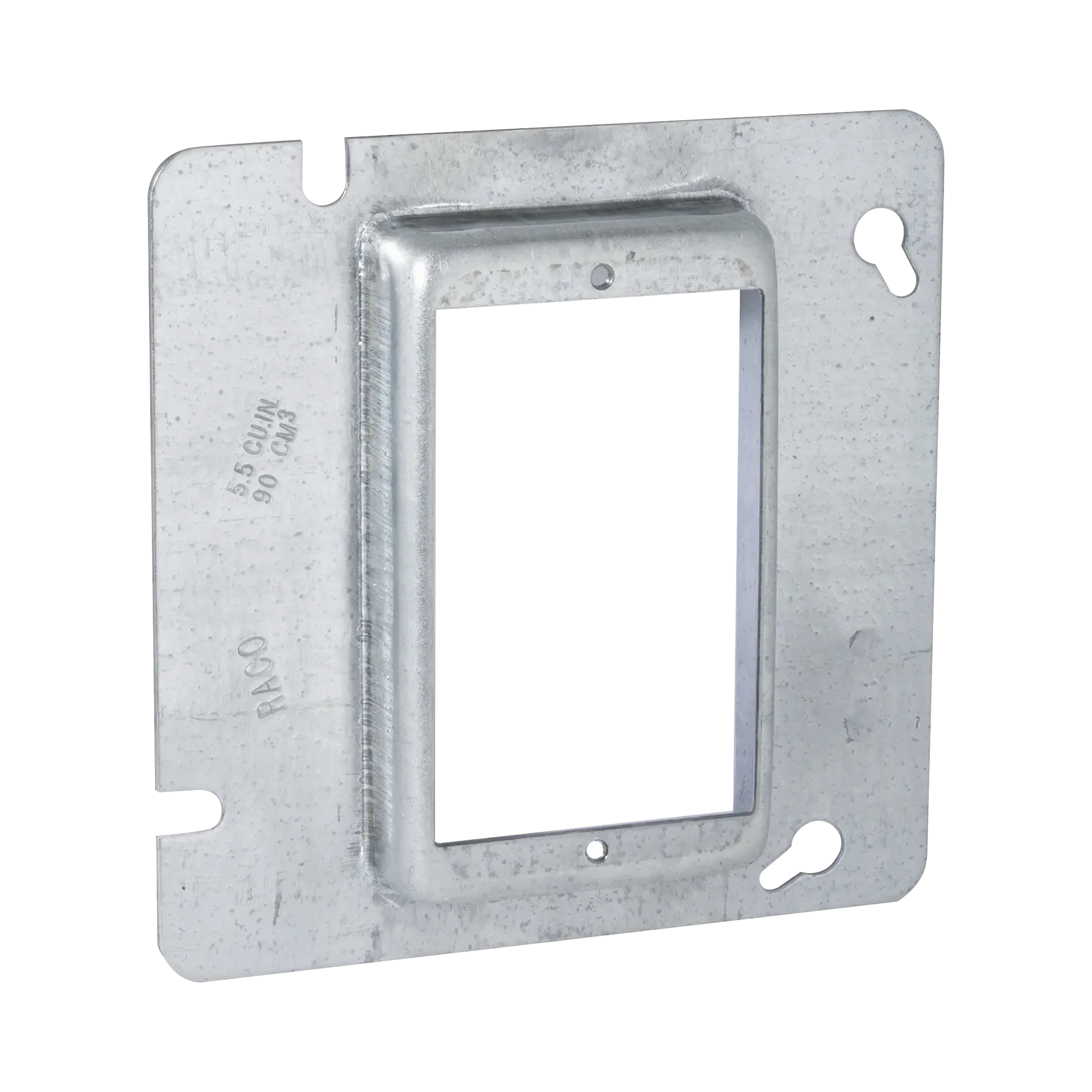 RACO HUB-838 Sobretapa Cuadrada Galvanizada para Caja de 4 11-16″, Realce de 3/4″.