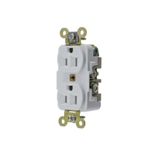 HUBBELL HUB-HBL-5262W Contacto Dúplex 15 A 125 V 2 Polos, 3 Hilos Color Blanco (Nema 5-15R). Grado Industrial.