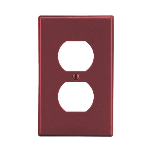 HUBBELL HUB-P8R Placa de Pared para Contacto Duplex Color Rojo.