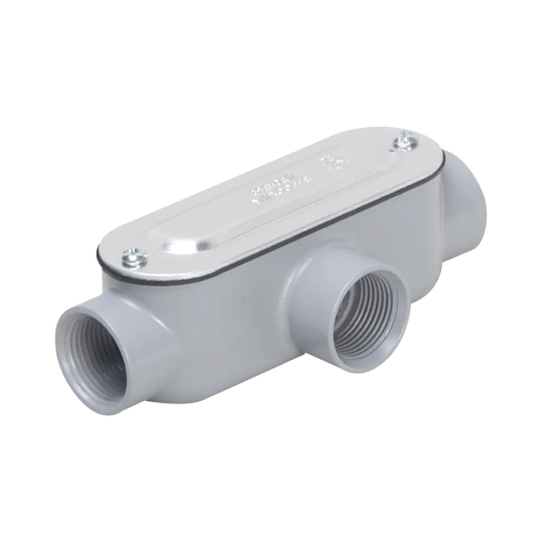 HUBBELL TAYMAC HUB-RLT-050 Caja Condulet tipo T de 1/2″ (12.7 mm), Con tapa y empaque.