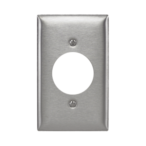 RACO HUB-SS-720 Placa para Receptaculo Sencillo 20 y 30 A de Media Vuelta/ 1.6″ (40 mm), Acero Inoxidable.