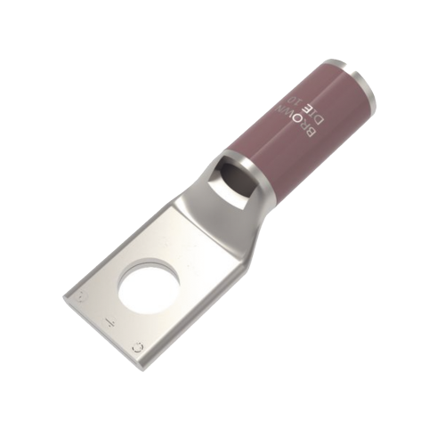 HUBBELL BURNDY HUB-YA2-CL6-BOX Zapata Terminal de Compresión de Cobre Electrolítico Estañado de Cañón Corto para Tornillo de 1/2″ y Calibre 2 AWG.