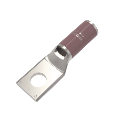 HUBBELL BURNDY HUB-YA2-CL6 Zapata Terminal de Compresión de Cobre Electrolítico Estañado de Cañón Corto para Tornillo de 1/2″ y Calibre 2 AWG.