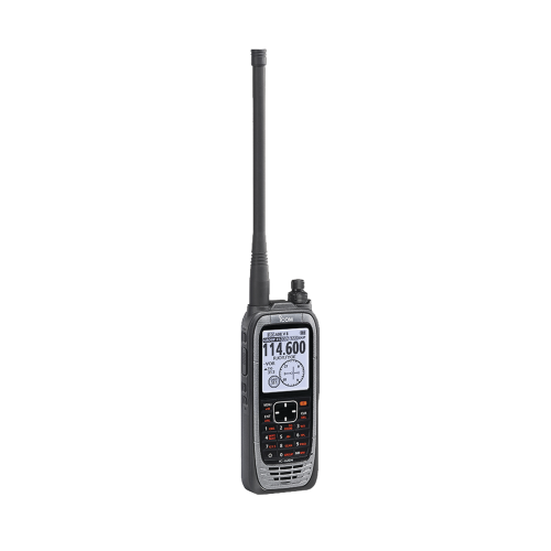 ICOM IC-A25N Radio portátil aéreo VHF con display de 2.3 pulgadas y teclado, 6W (PEP) de potencia, navegación, bluetooth y GPS, batería, cargador, antena y clip incluidos