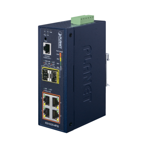 PLANET IGS-5225-4P2S Switch Industrial Administrable Capa 2, 4 Puertos PoE 802.3af/at 10/100/1000T, 2 Puertos SFP 100/1000X