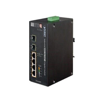 PLANET IGS-624HPT Switch PoE Industrial No Administrable de 4 Puertos PoE 10/100/1000T 802.3at, 2 Puertos SFP 10/1000X