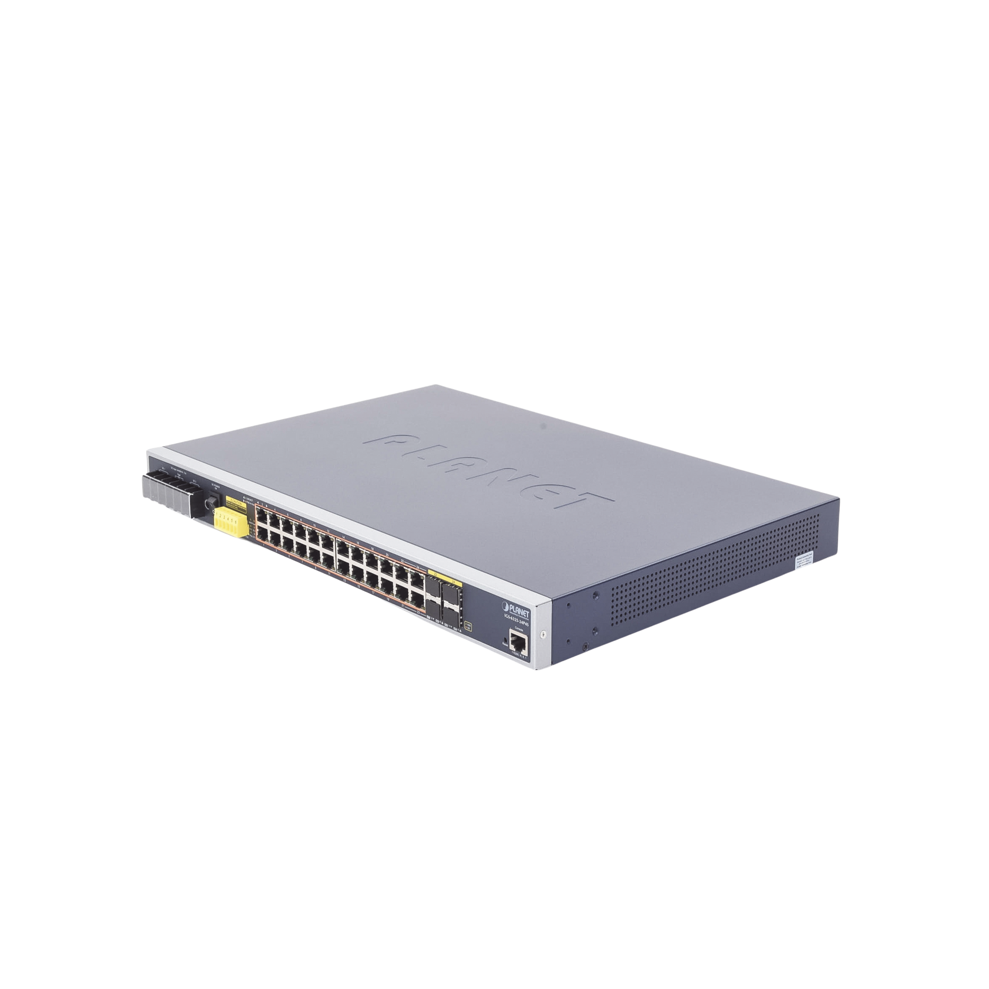 PLANET IGS-6325-24P4S Switch PoE Industrial Capa 3, Con 24 Puertos PoE Gigabit 802.3af/at, 4 Puertos SFP Compartidos 100, 1000X, Soporta temperaturas extremas de -40 ~ 75°C