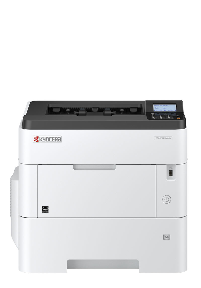 Impresora Láser KYOCERA P3260dn Monocromática A4 – Carta/Oficio, 62 PPM. 1, 200 X 1, 200 DPI. Duplex Estándar. Red Alámbrica.