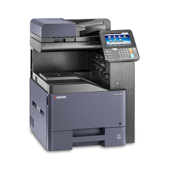 Multifuncional Láser KYOCERA TASKalfa 308ci – 3 En 1 Color A4, Carta/Oficio, 32/32 PPM. 1, 200 X 1, 200 DPI. Duplex Estándar. FAX Opcional. HyPAS