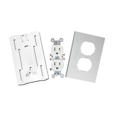 THORSMAN INKA-100-DUPLEX Contacto eléctrico doble, soporte y tapa de PVC auto extinguible y aluminio, universal (8191-10200)