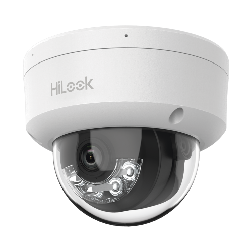 HiLook by HIKVISION IPC-D140HA-LUC [Dual Light] HiLook Series, Domo IP de 4 Megapixel, Uso en interior, Lente 2.8 mm, 20 mts IR + 20 mts Luz Blanca, Micrófono Integrado, ACUSENSE Lite, PoE, dWDR, H.265+, ONVIF
