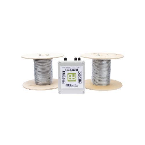 RBTEC IROC-2Z-250-V2 Kit de Cable Sensor Para Cerca Ciclonica IRONCLAD, 150 METROS, 2 ZONAS; 75 METROS POR ZONA, Sin Falsas Alarmas por Viento, TODO Incluido/TARJETA LPU400/ Calibración por Software
