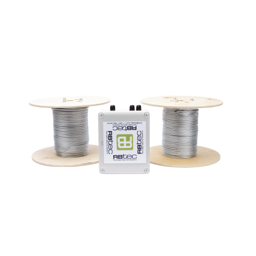 RBTEC IROC-2Z-500-V2 Kit de Cable Sensor Perimetral Para Cercas Ciclonicas IRONCLAD/ 305 METROS, 2 ZONAS; 152 METROS POR ZONA, Sin Falsas Alarmas por Viento, TODO Incluido TARJETA LPU400/ Calibración por Software