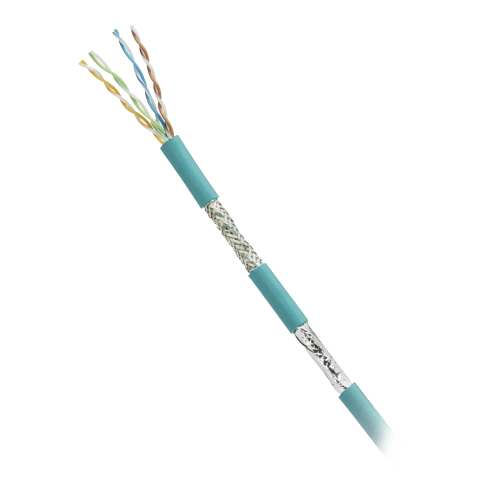 PANDUIT ISFCH5C04ATL-XG Bobina de Cable Blindado SF/UTP Categoría 5e de 4 pares, Uso Industrial con Resistencia al Aceite y Rayos UV, Multifilar 24/7 (Flexible), Color Azul Cerceta, Bobina de 305m