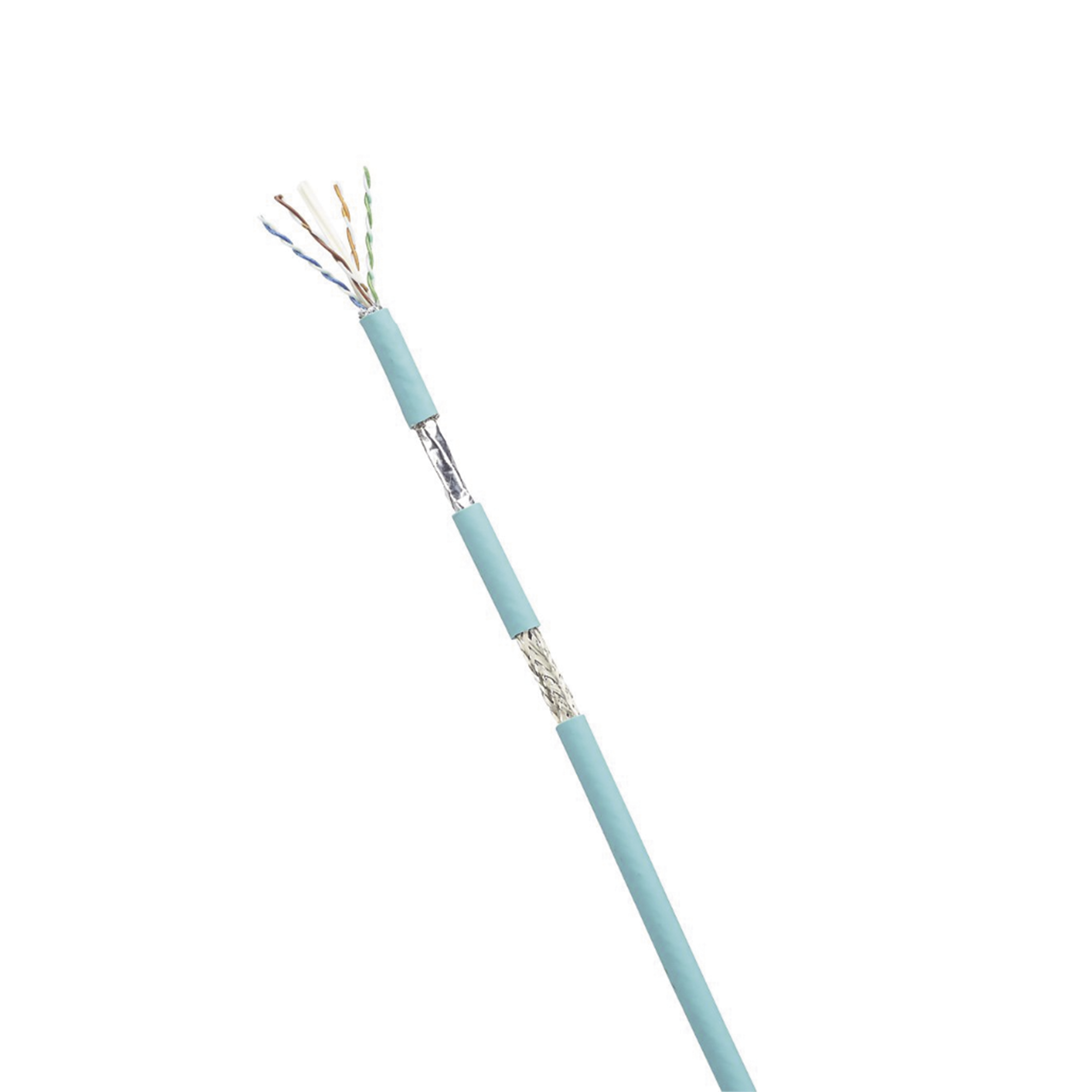 PANDUIT ISFCH6X04ATL-UG Bobina de Cable Blindado SF/UTP Categoría 6A, Uso Industrial con Resistencia al Aceite y Rayos UV, Multifilar 24/7 (Flexible), Color Azul Cerceta, Bobina de 305m