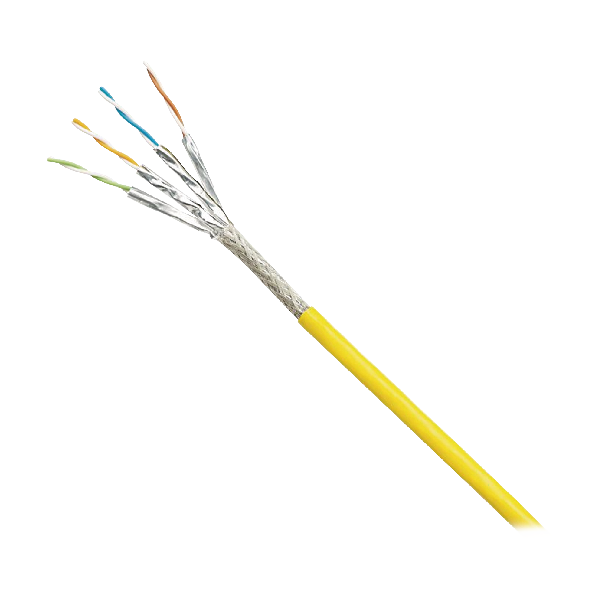 PANDUIT ISX6X04AYL-LED Bobina de Cable Blindado S/FTP Categoría 6A, Uso Industrial con Resistencia al Aceite, Rayos UV y Abrasión, Multifilar (Flexible), Color Amarillo, Bobina de 500m