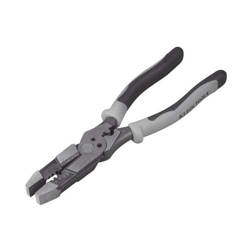KLEIN TOOLS J215-8CR Pinza Híbrida con Ponchadora de 8″. Pela Cable Sólido de 10-14 AWG y Cable Trenzado de 12-16 AWG