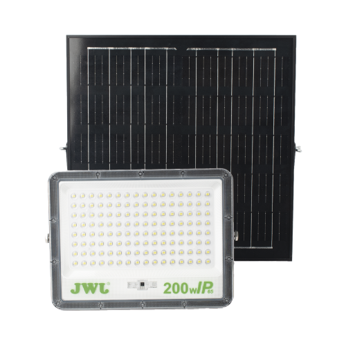 JWJ JLRE-SOL-01-200N Reflector de 200 W con Panel Solar, Batería 3.2 V CD, T.C.C. 6 500 K, IP65.