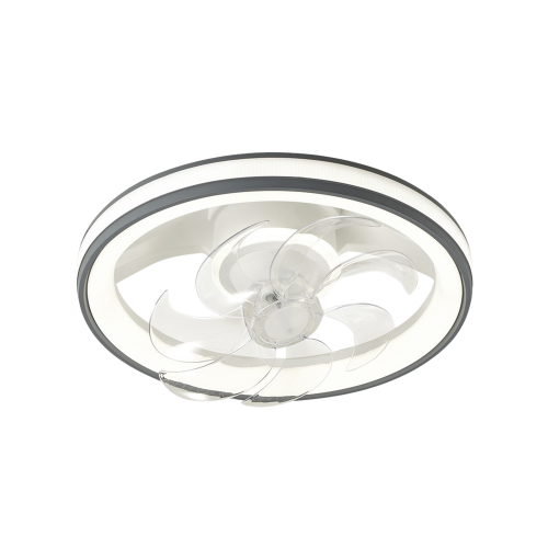 JWJ JLV-013 Ventilador de Techo con Luminario LED de 110 V CA 50/60 Hz, 88 W /4500 Lm, 6500 – 4 000 – 2 700 K /3 Tonos de Luz, 500 mm, 6 Velocidades, Dimeable /Color Blanco y Gris.