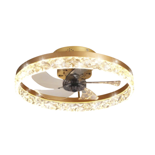 JWJ JLV-022 Ventilador de Techo con Luminario LED de 110 V CA 50/60 Hz, 88 W /4500 Lm, 6500 – 4 000 – 2 700 K /3 Tonos de Luz, 400 mm, 3 Velocidades, Dimeable.