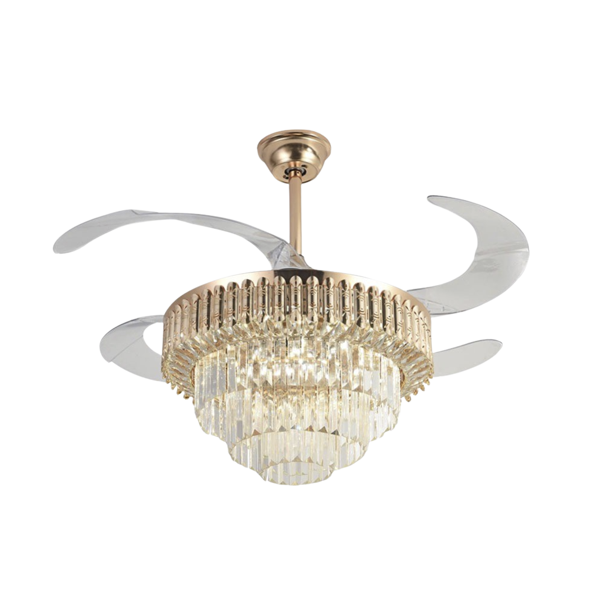 JWJ JLV-042 Ventilador de Techo con Luminario LED de 110 V CA 50/60 Hz, 88 W /4500 Lm, 6500 – 4 000 – 2 700 K /3 Tonos de Luz, 1075 mm, 6 Velocidades /No Dimeable.