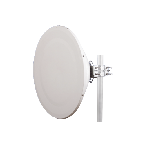 JIROUS JRC35DMCB5X Antena direccional Alto Rendimiento, Parábola profunda para mayor aislamiento al ruido /4 ft, Guía de onda para radio B5x y C5x, Ganancia de 35 dBi, Soporte de acero inoxidable, Polaridad en 90 ° y 45 °, Incluye montaje.