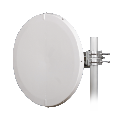 JIROUS JRMD-680-6-MIMO Antena Direccional de Alto Rendimiento, 30.5 ± 1 dBi, 2 ft, 5.9-7.125 GHz, Conectores RP-SMA, Alto Aislamiento al Ruido, Fácil Montaje y herraje de acero inoxidable, Radomo Incluido